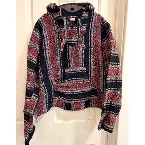 Artisanias Baja Hoodie Drug Rug Pullover Sweater XL
